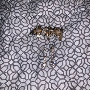 Hair barrette with matching earrings